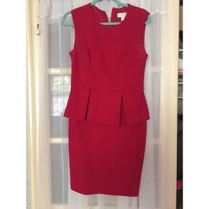 Red peplum dress